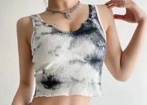 Tie-Dye Ribbed Crop Tank Top