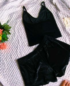 Black Velvet Pajama Set