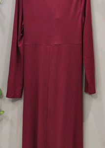 Elegant Red Long Sleeve Ruched Dress