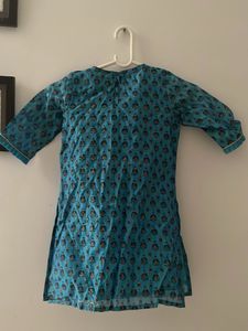 Teal Printed Kurta with Intricate Design