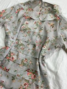 Vintage Floral Ruffle Blouse