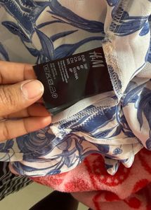 Blue Floral Print Blouse