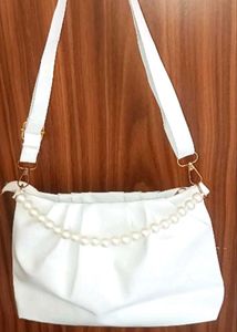 Elegant Pearl &amp; Gold Face Mask Chain
