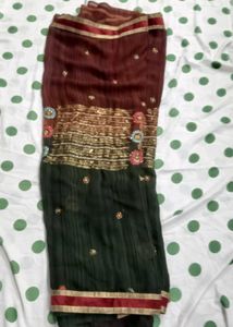 Embroidered Ombre Saree