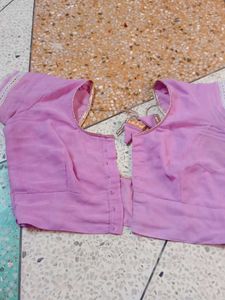 Pink Ethnic Blouse with Gold Trim