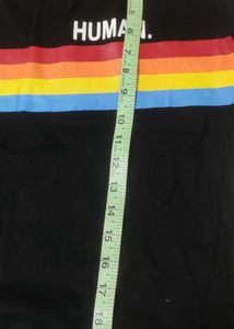 Black "HUMAN" T-Shirt with Rainbow Stripe