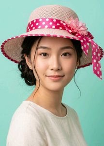 Chic Pink Polka Dot Sun Hat