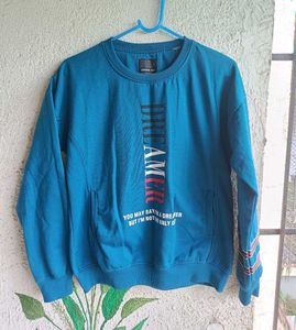 Blue Graphic Print Sweatshirt