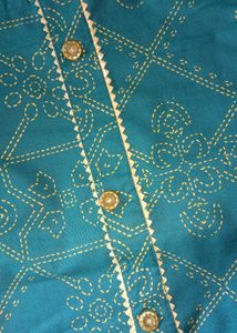 Teal Kurta with Golden Print