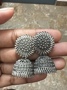 Elegant Oxidized Jhumka Earrings
