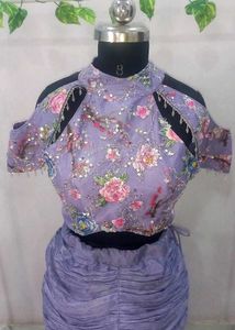 Stunning Lavender Cancan Indo western leheng