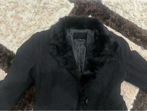 Black Faux Fur crop blazer