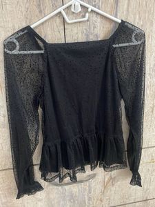Black Polka Dot Top