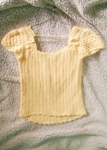 crochet lemon yellow top