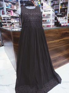 Elegant Brown Maxi Dress with dupatta