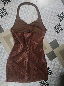 Sparkly Halter Neck Mini Dress