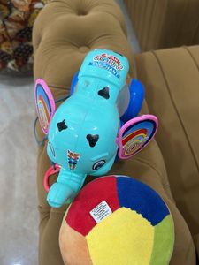 Cute Pull-Along Elephant Toy with Ball