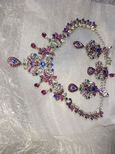 Jeweled Neck piece, Earring Set