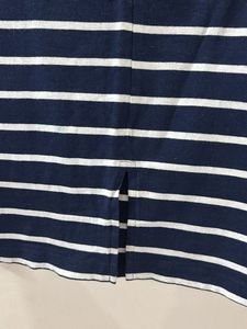 Navy Striped Pencil Skirt