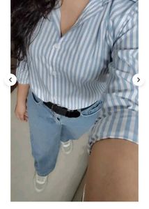 Striped Collared Button-Down Shirt