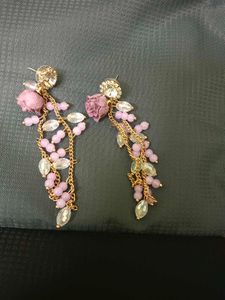 Elegant Dangle Earrings with Floral Accent