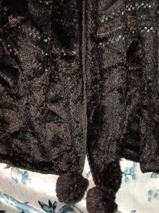 Black Faux Fur Shawl