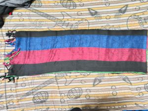 Vibrant Striped Scarf with Tassels