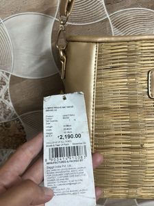 Stylish Gold Crossbody Bag Thoda damage hai photos