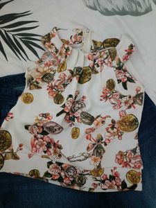 Boho Floral Halter Neck Top