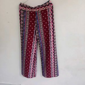 Boho Print Wide Leg Pants