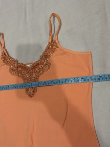 Peach Lace Trim Camisole for women and girls