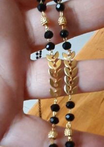 Elegant Short Black Bead Gold Mangalsutra New