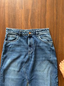 Maxi Denim Skirt with Front and back slit