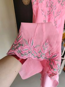 Pink Embroidered Ethnic Gown