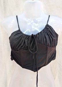 Black Corset Crop Top