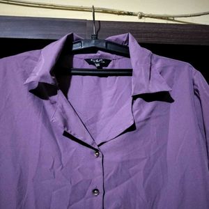 Vibrant mauve Button-Up Midi Dress
