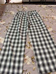 Plaid Wide-Leg Pants