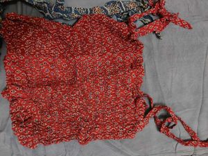 Boho Print Tie Crop Top Set