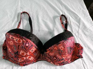 Paisley Print Balconette Bra