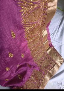Elegant Pink Embroidered SILK Saree