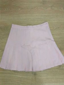 Pink Pleated Mini Skirt