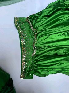 2 blouse Emerald Green Lehenga Choli Set