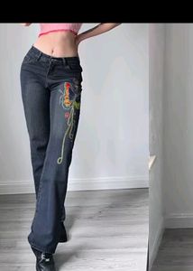 Y2K Embroidery BOOTCUT FLARED JEANS