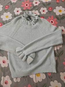 H&amp;M Ruffle Neck Knit Sweater