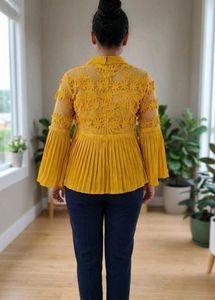 Stylish Mustard Yellow Pleated Top