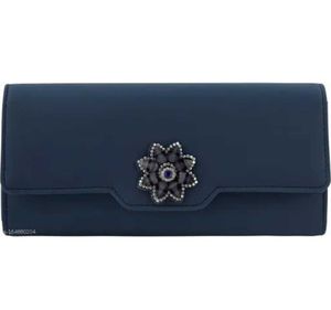 Elegant Navy Blue Embellished Clutch