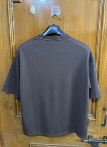 NUON WESTSIDE Oversized Brown Graphic T-Shirt