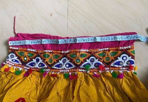 Vibrant orange &amp; Blue Embroidered Lehenga Choli