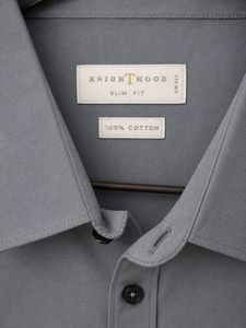 Men's Grey Slim Fit Cotton Shirt