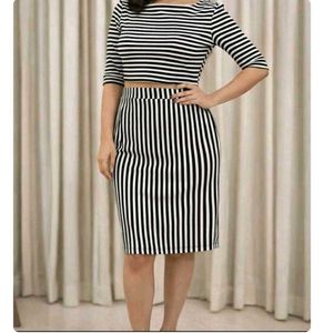 Striped Crop Top & Skirt Set